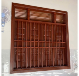 Cửa sổ 4 cánh thép vân gỗ nhập khẩu cao cấp Đắk Nông