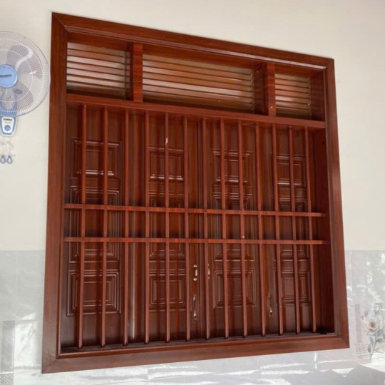 Cửa sổ 4 cánh thép vân gỗ nhập khẩu cao cấp Đắk Nông